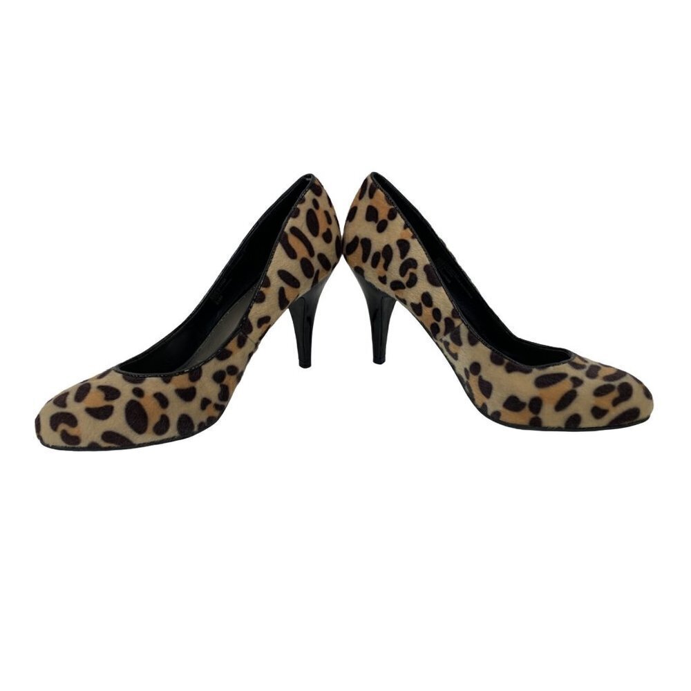 Fergalicious Women’s Cheetah Fuzzy Heels
